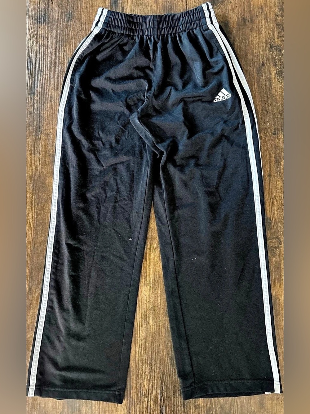 Kids Adidas Tricot Medium Black & White Track Pants - size 10/12